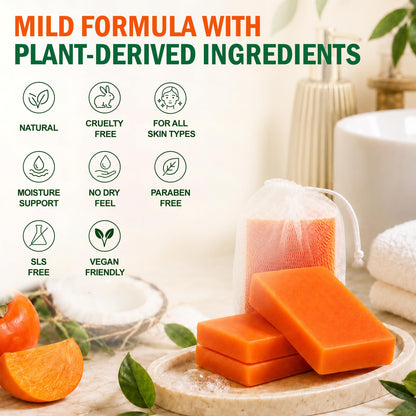 OAKDOLCHE 5 Pcs 80g Persimmon Soap Bar for Old People Smell
