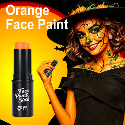 Orange Face Body Paint Stick, Face Paint for Halloween Pumpkin Tiger Special Effects SFX Makeup,Orange Eye Black Baseball/Softball,Sweatproof & Waterproof