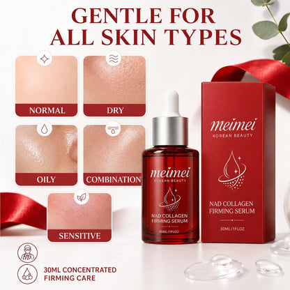 Meimei Firming Serum, NAD+ Firming Serum, Collagen Extract & Peptides Facial Serum, Anti-Aging Serum, with Wrinkle Appearance, Elasticity & Pore Care, Suitable for All Skin Types, 30ml / 1 Floz