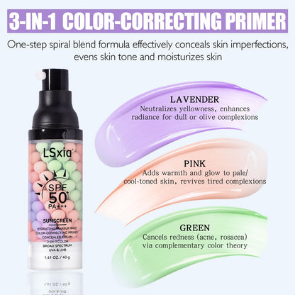 3 In 1 Primer for Face Before Makeup, SPF 50, Sunscreen Isolation Cream