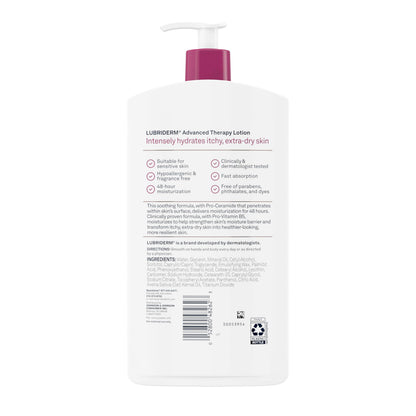 Lubriderm Advanced Therapy Hand & Body Lotion, Fragrance Free, 24 fl. oz