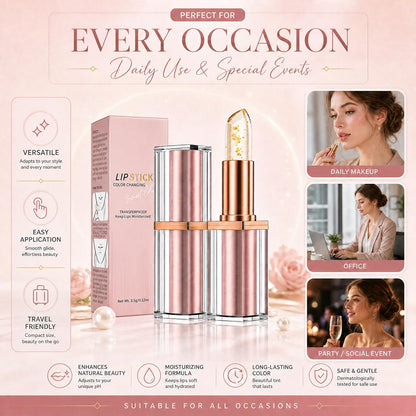 Kivora Lipstick for Mature Lips（2 Pack）,Latest Rose Gold Kivora Lipstick, PH Lipsticks Color Changing, Long Lasting Moisturizing Tinted Lip Balm