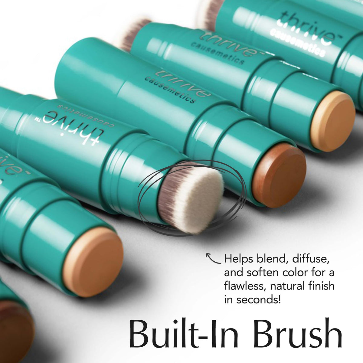 Thrive Causemetics Cream Bronzer Triple Threat Color Stick, Light Medium