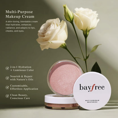 bayfree Multi Glow Balm, Cream Blush for Cheeks Lips & Eyes, Radiant Finish