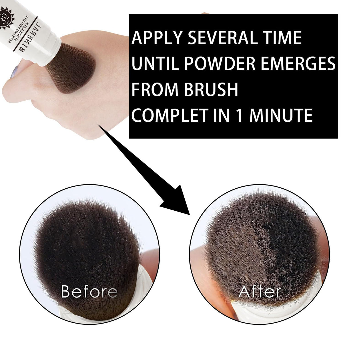 Meilury Sunscreen Setting Powder SPF 35, Mineral Powder for Face & Scalp