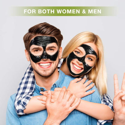 Blackhead Peel Off Face Mask, SHVYOG 3-in-1 Blackhead Remover Mask with Brush & Tea Tree Oil Serum, Charcoal Face Mask for Deep Cleansing Blackheads, Dirts, Pores, Skin Oil (100g+30ml)