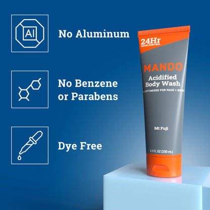 Mando Body Wash - SLS and Paraben Free, Skin Safe - 8.5 oz - Mt Fuji