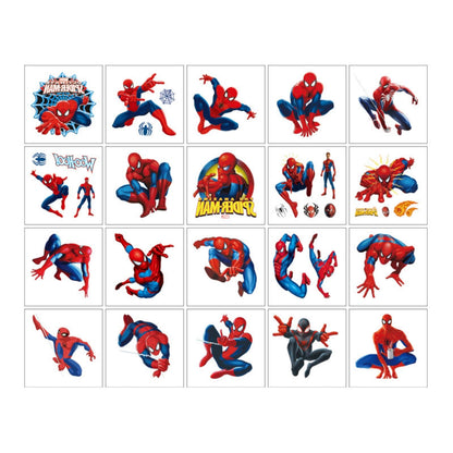 20Sheets Spider Man Temporary Tattoos Birthday Themed Party Supplies Decoration Favors Cartoon Superhero Sticker for Kids Boys Home Activity Class Prizes Carnival Christmas Rewards (Spider Man)