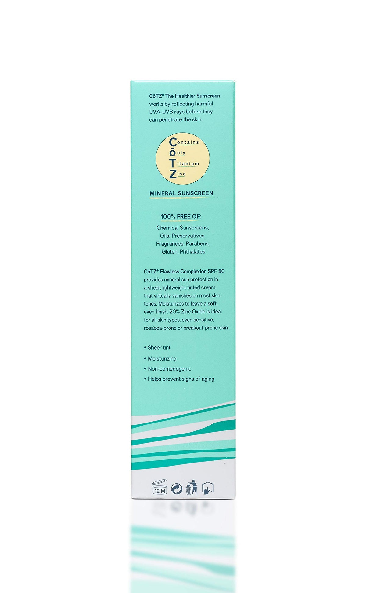 CoTZ Skincare | Flawless Complexion | Lightly Tinted | Facial Mineral Sunscreen Broad Spectrum SPF 50; 2.5 oz / 70 g