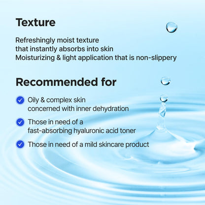 ISNTREE Ultra-Low Molecular Hyaluronic Acid Toner | Korean Hydrating Toner with Hyaluronic Acid | Quick-Absorbing Facial Toner for Deep Hydration, Fragrance-Free, 10.14 fl oz