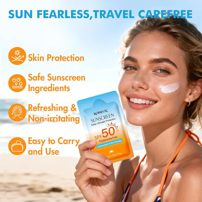 30 Pack Travel Size Sunscreen, SPF 50, Mini Sunscreen for Face and Body