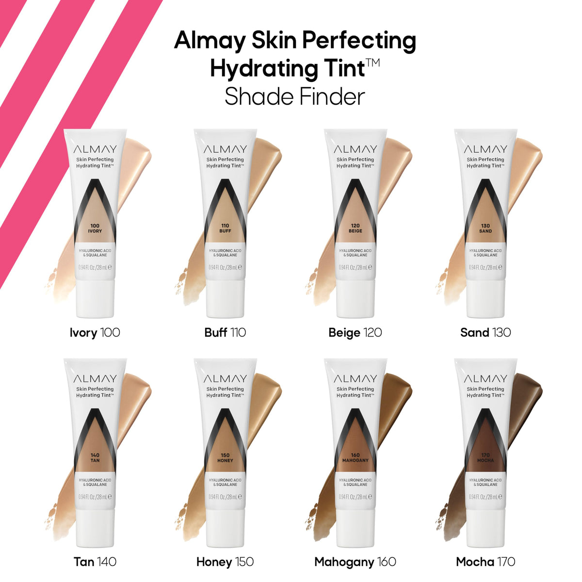 Almay Skin Perfecting Hydrating Tint Foundation, 100 Ivory, 0.94 fl oz