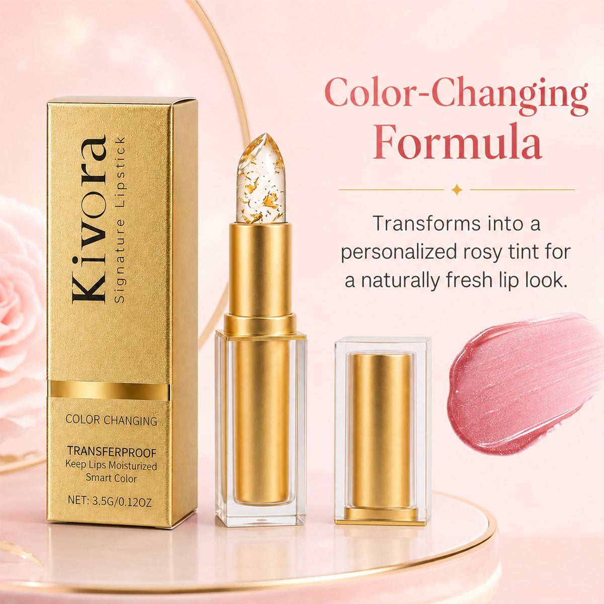 Kivora Lipstick for Mature Lips,Kivora Lipstick,pH Color Changing,2PCS