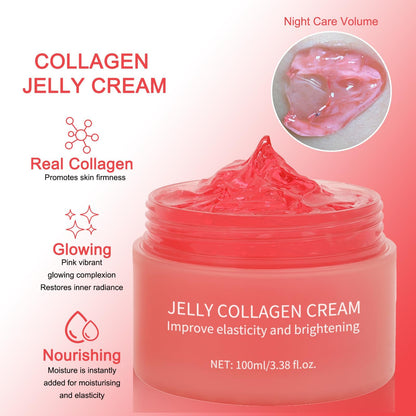 Collagen Jelly Cream - Contains Niacinamide & Freeze Dried Hydrolyzed Collagen -Elasticity & Hydration - Reduce Fine Lines & Dullness - Korean Glass-Shiny Skin Suitable for All Skin Types (3.38 Fl.Oz)