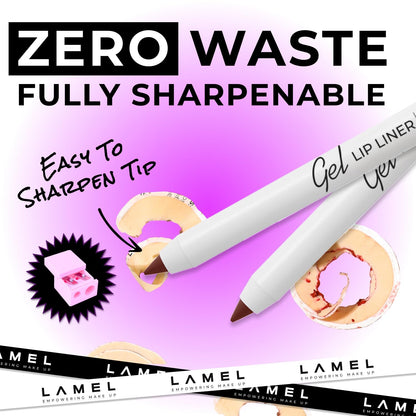 Lamel Gel Lip Liner Pencil – Intense Brown – 2-in-1 Waterproof Lip Liner