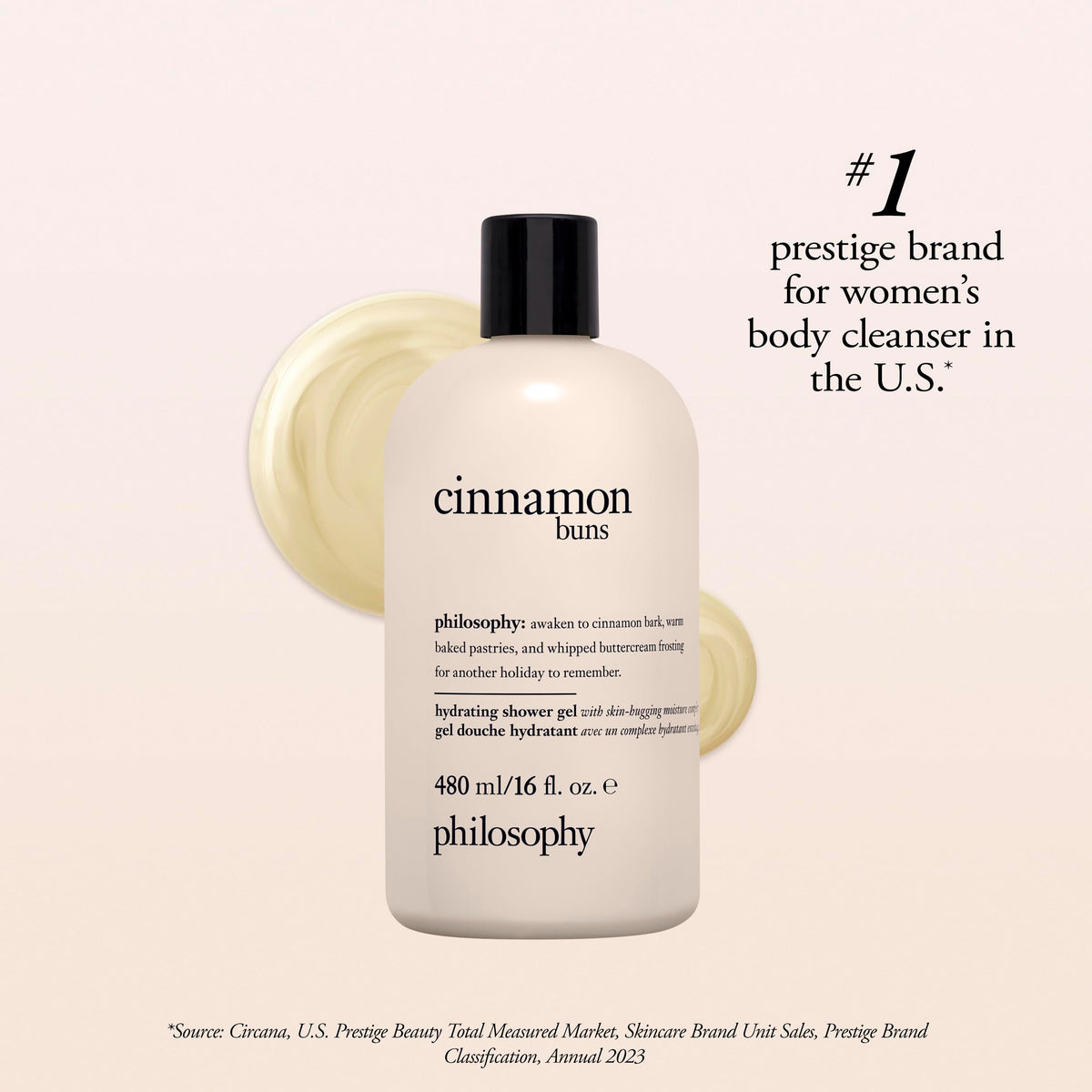 philosophy cinnamon bun shampoo, shower gel & bubble bath, 16 oz