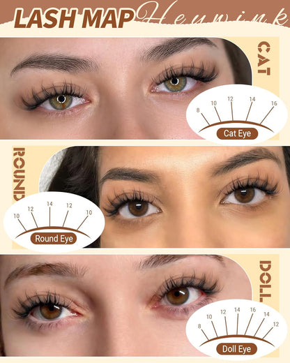 HEYWINK Spider Breeze Lash Clusters Kit Natural Eyelash Clusters 8-16mm
