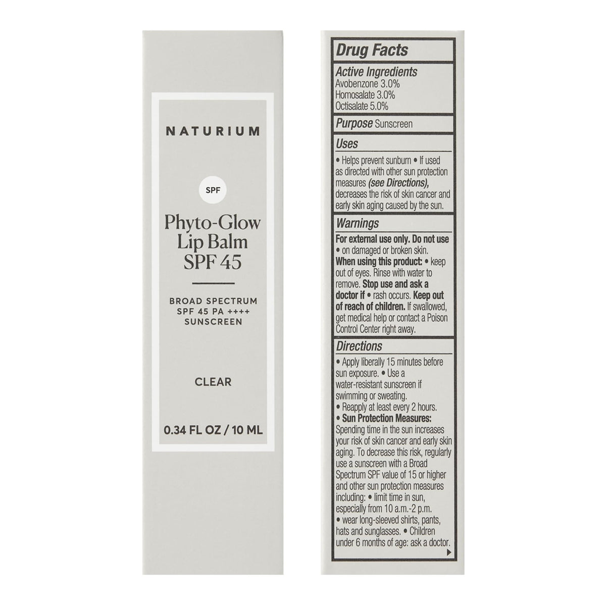 Naturium Phyto-Glow Lip Balm SPF 45 | Hydrating Gloss with Broad Spectrum Sunscreen | 0.34 FL OZ / 10 mL, Clear