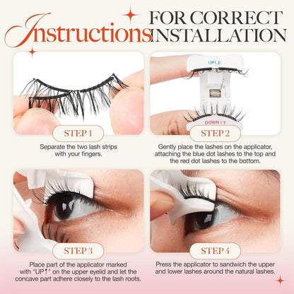 LASHVIEW Upgrade Magnetic Eyelashes with Applicator Reusable Soft Magnetic Eyelashes Natural Look No Glue Needed Lashes Kit Easy to Wear and Remove(A02)