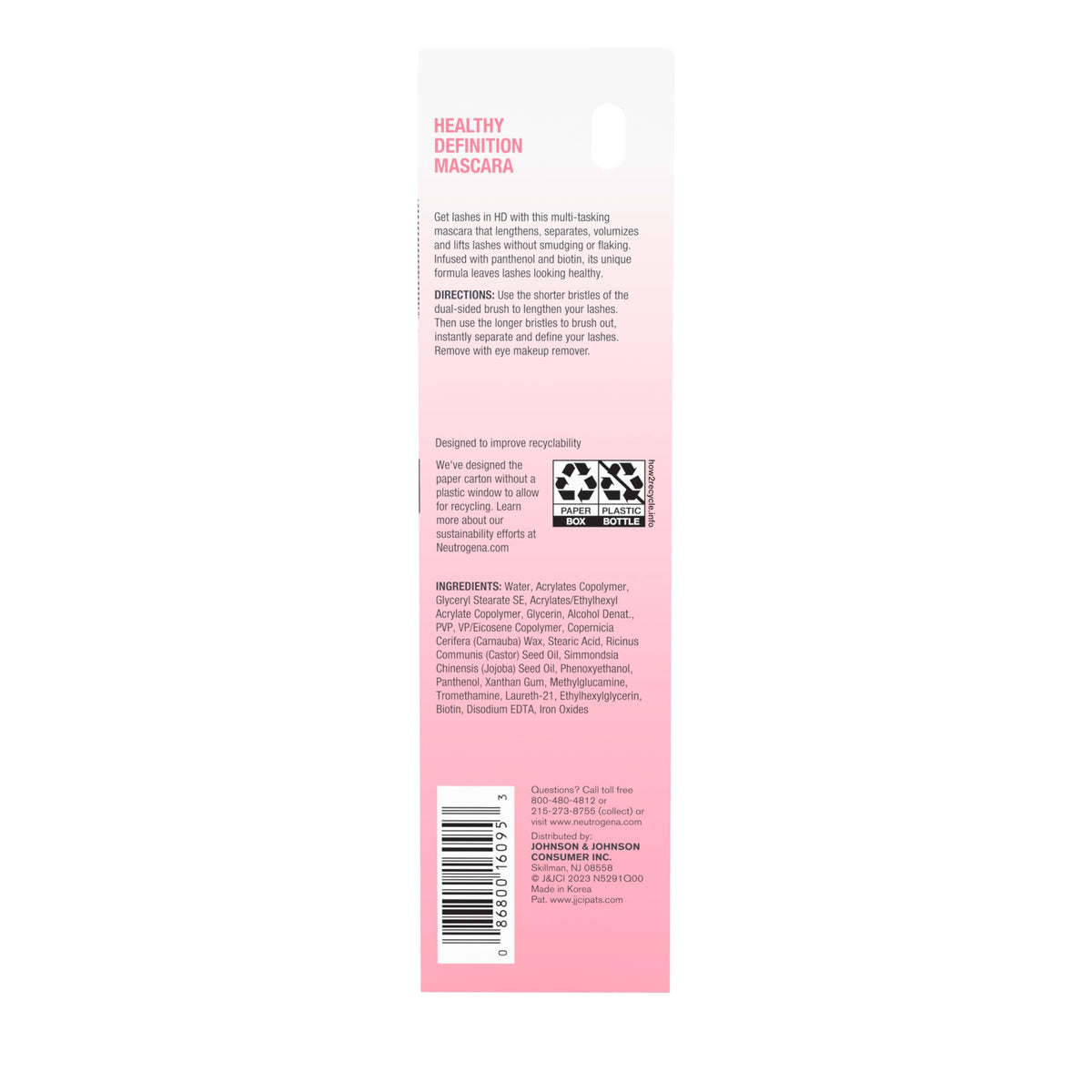Neutrogena Healthy Definition Mascara, Carbon Black, .27 oz