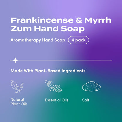 Zum Hand Soap - Frankincense & Myrrh, 12 oz (4 Pack)