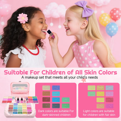 Kids Makeup Kit for Girl, Real Washable Kids Makeup Sets for Girls 5-8