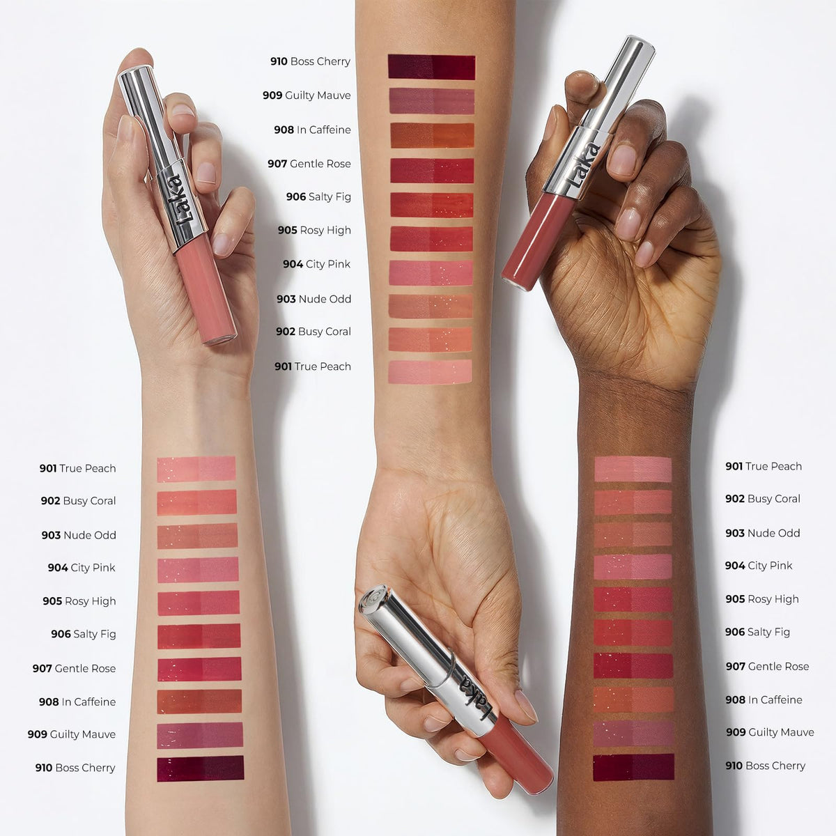 Laka Perfect Twin Lip - Dual-Ended Matte Liquid Lipstick & Clear Gloss | Transfer Proof Color | High Pigmented Lightweight Non-Sticky | Korean Makeup | #904 City Pink (Muted Cool Pink), 0.31oz