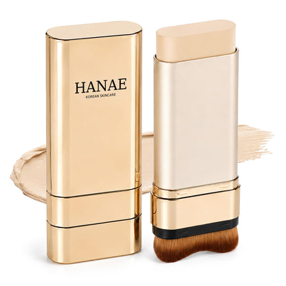 Hanae Korea 3-in-1 Foundation Stick with Brush, Full Coverage | Light Shade