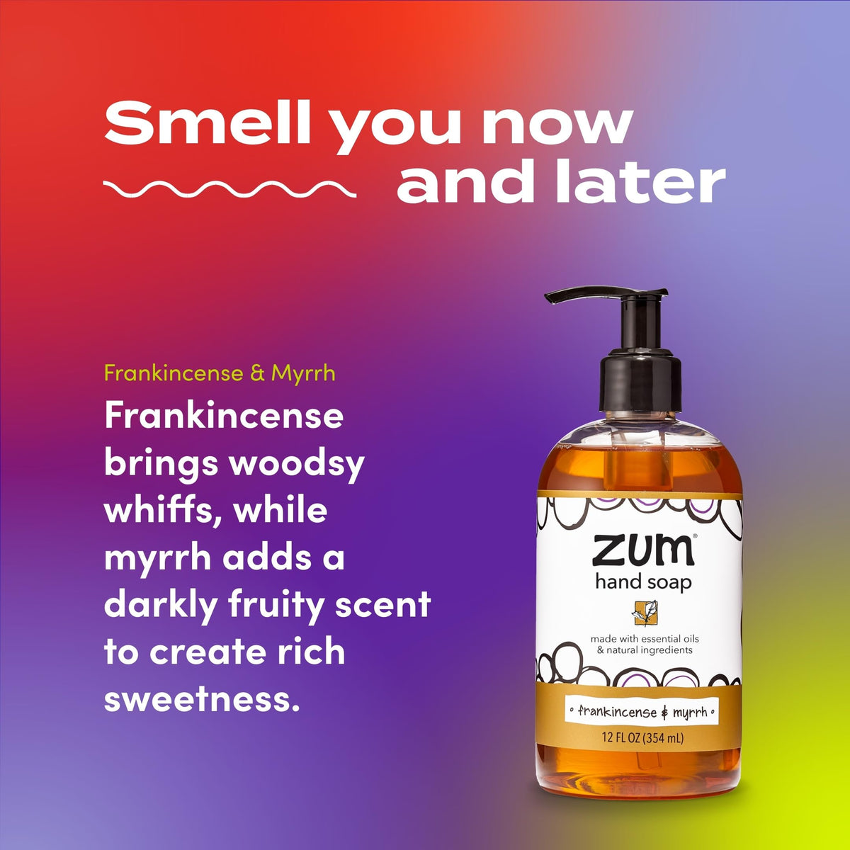 Zum Hand Soap - Frankincense & Myrrh, 12 oz (4 Pack)