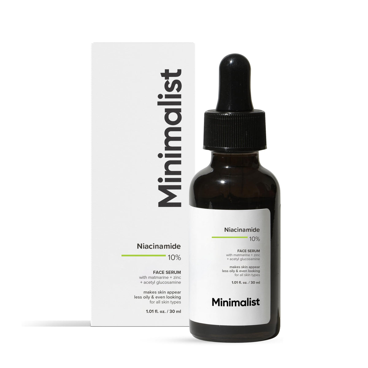 Minimalist Niacinamide 10% + Zinc Face Serum for Enlarged Pores & Excess Oil | Reduces Blemishes for Even Skin Tone | For Women & Men | 1 Fl Oz / 30 ml