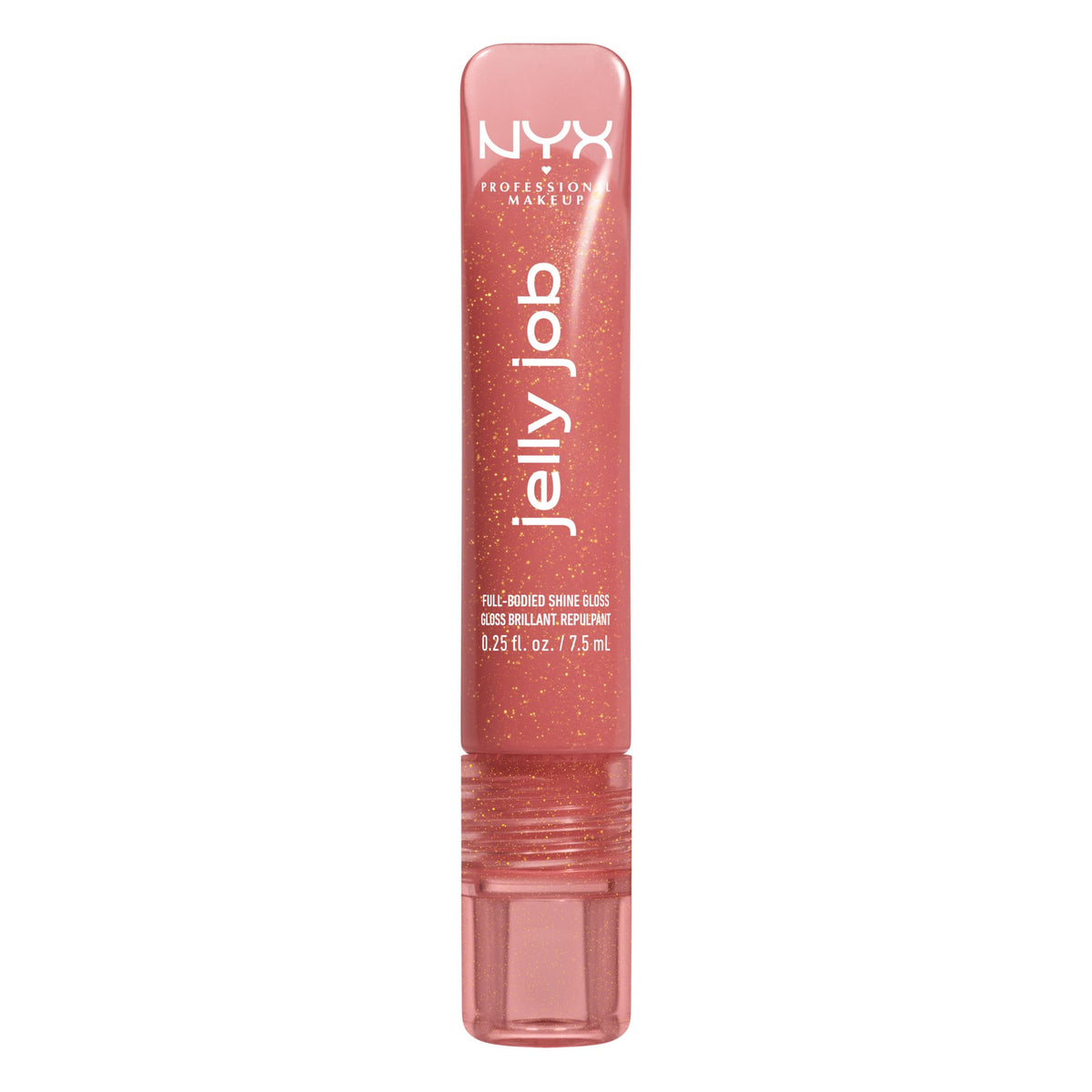 NYX PROFESSIONAL MAKEUP Jelly Job Lip Gloss, Lip Tint Gloss with Full-Bodied, Smoothing, and Hyper-Glossy Shine - Honey, It's Jelly (Nude Pearl Shimmer)
