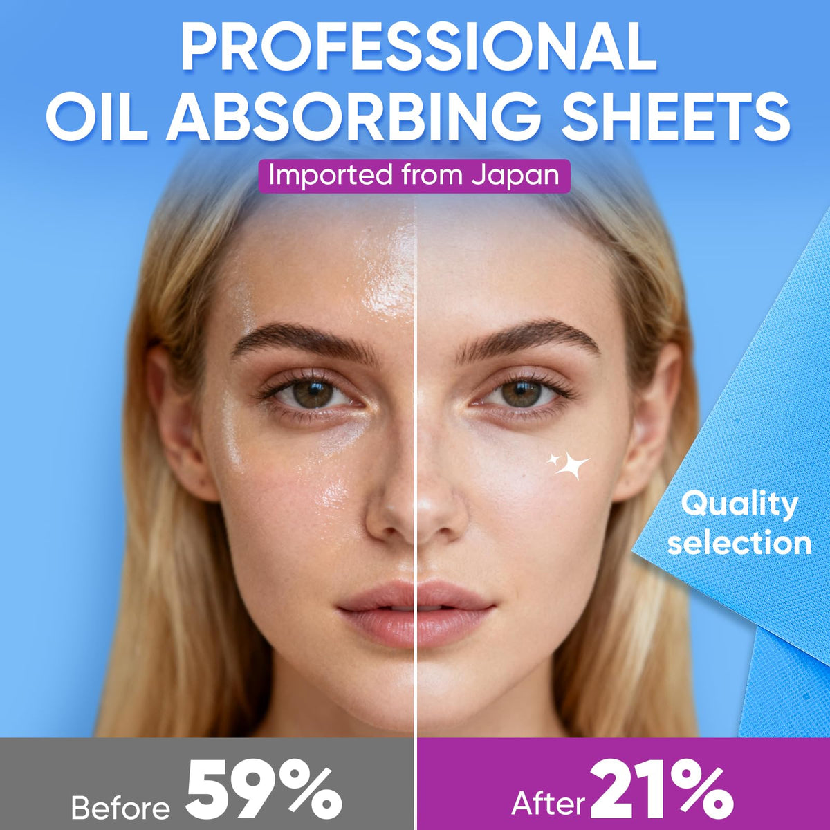 KINESHINE 150Pcs High-Performance Oil Absorbing Sheets for Face