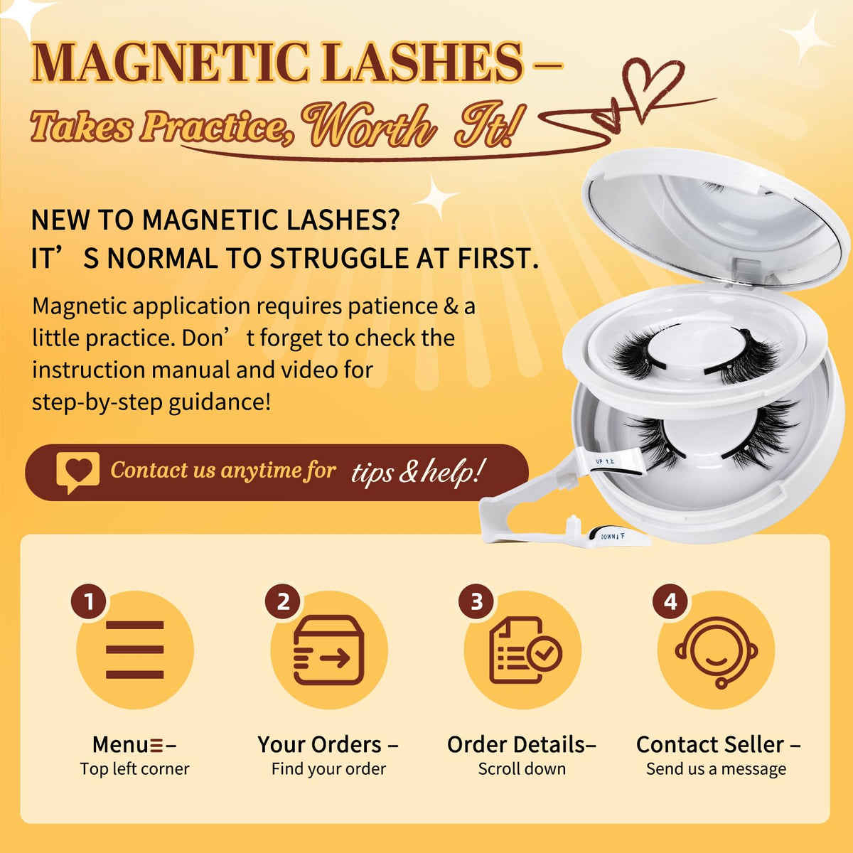 QUEWEL Magnetic Eyelashes Reusable Magnetic Eyelashes with Applicator(B+E5)