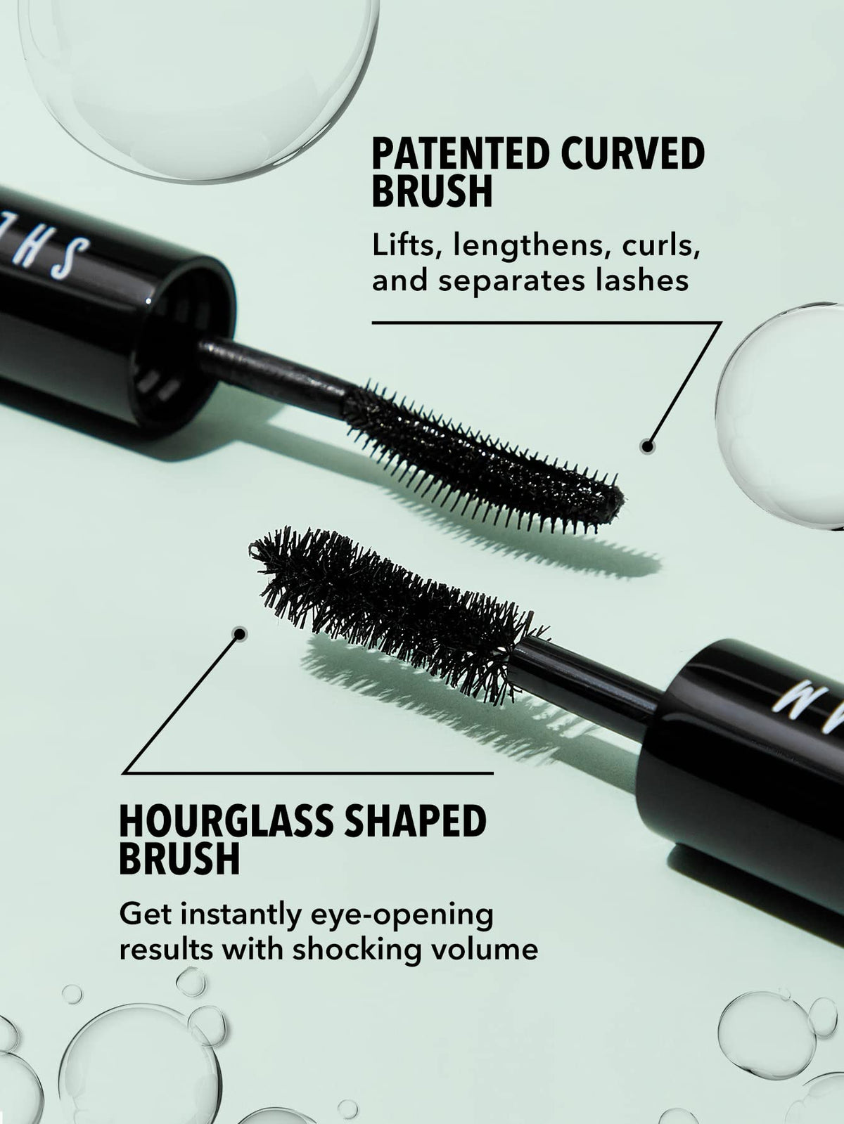 SHEGLAM 2 In 1 Black Volume and Length Waterproof Mascara Long Lasting Dual-Ended Tubing Eye Makeup