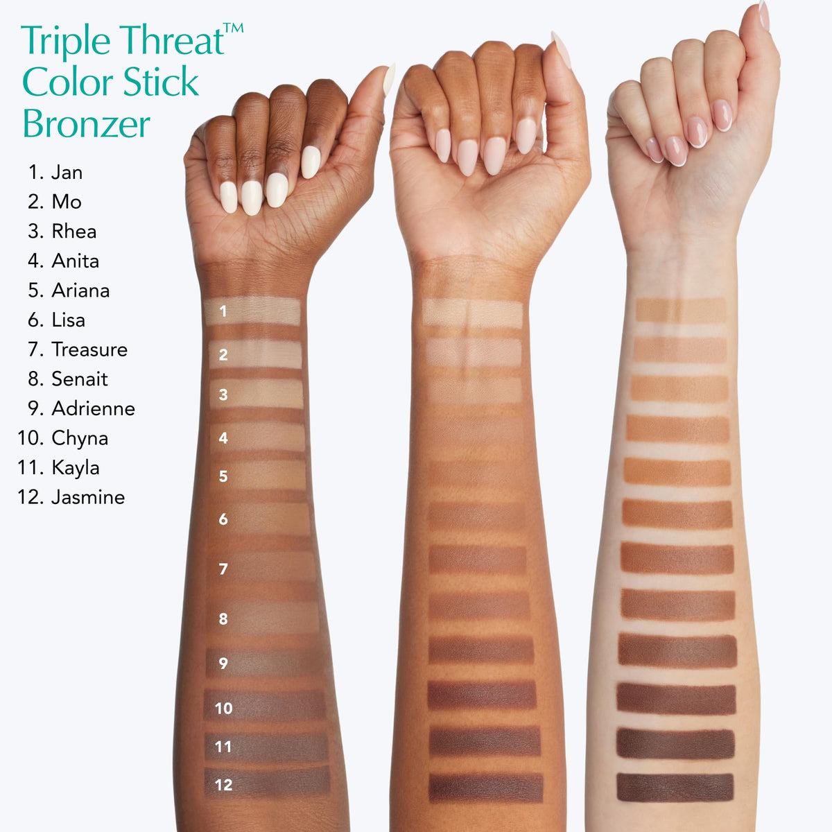 Thrive Causemetics Cream Bronzer Triple Threat Color Stick, Light Medium