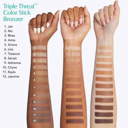 Thrive Causemetics Cream Bronzer Triple Threat Color Stick, Light Medium