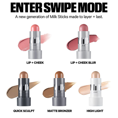 Milk Makeup Lip + Cheek Blur Stick – Wisp (Peachy Pink Rose), 0.28 oz