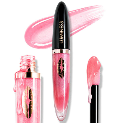 LUMINESS Hot Kiss GENTLE Lip Gloss Plumper | Hydrating Lip Plumper & Lip Booster for Fuller-Looking Lips, High Shine Lip Gloss w/Buildable Lip Stain Color, Cruelty-Free