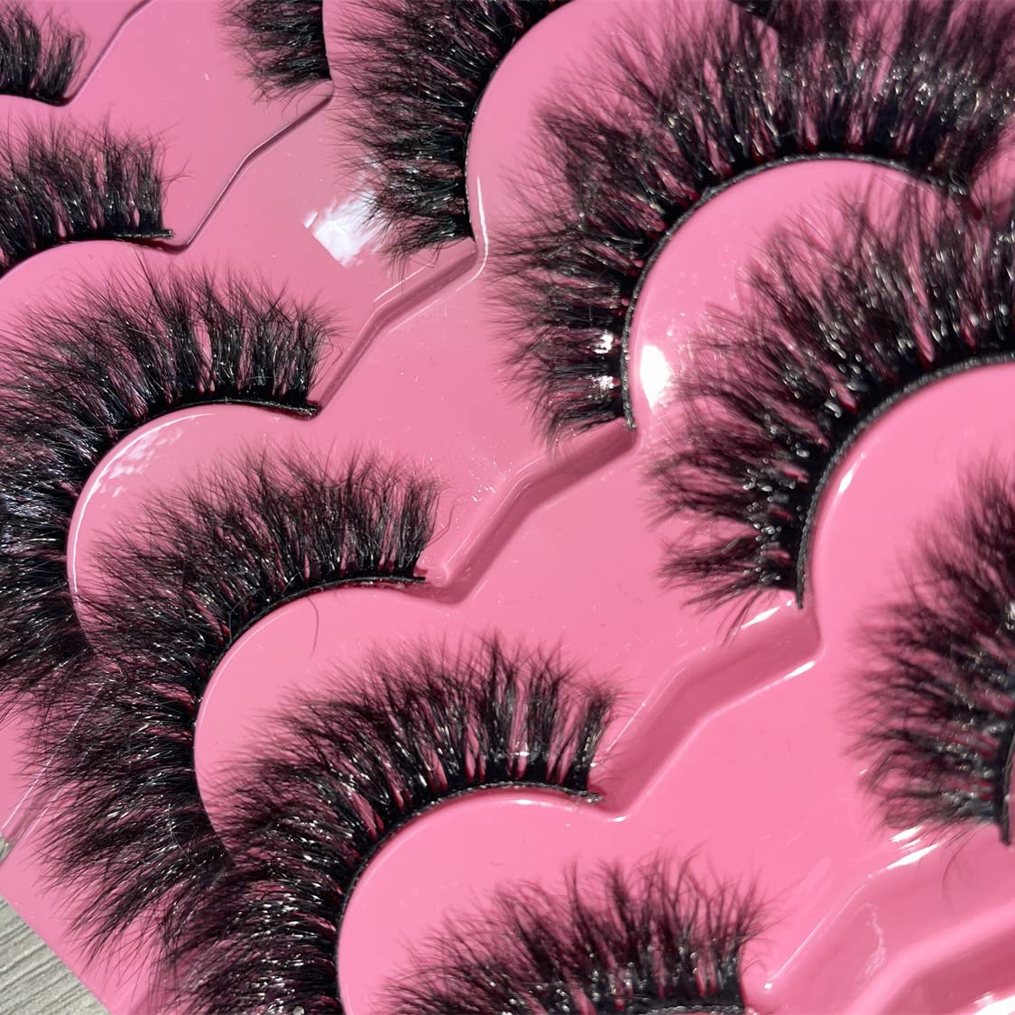 FANXITON False Eyelashes, Dramatic 8D Wispy Cat Eye 16mm, 7 Pairs