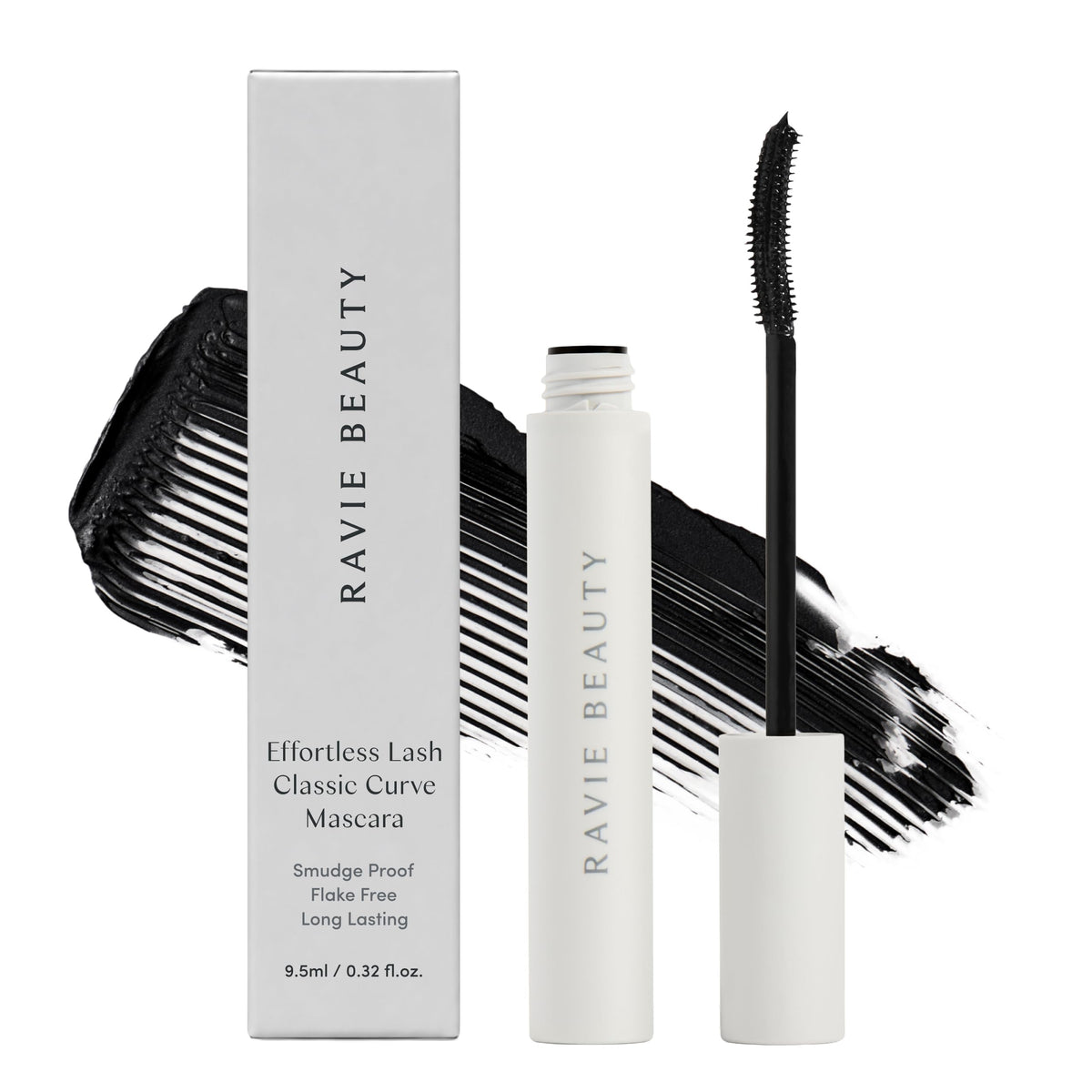 Ravie Beauty Effortless Lash Classic Curve Mascara (Black) - Lengthening and Volumizing Mascara, Smudge Proof, Flake Free, Buildable, Long Lasting, Washes Off with Warm Water