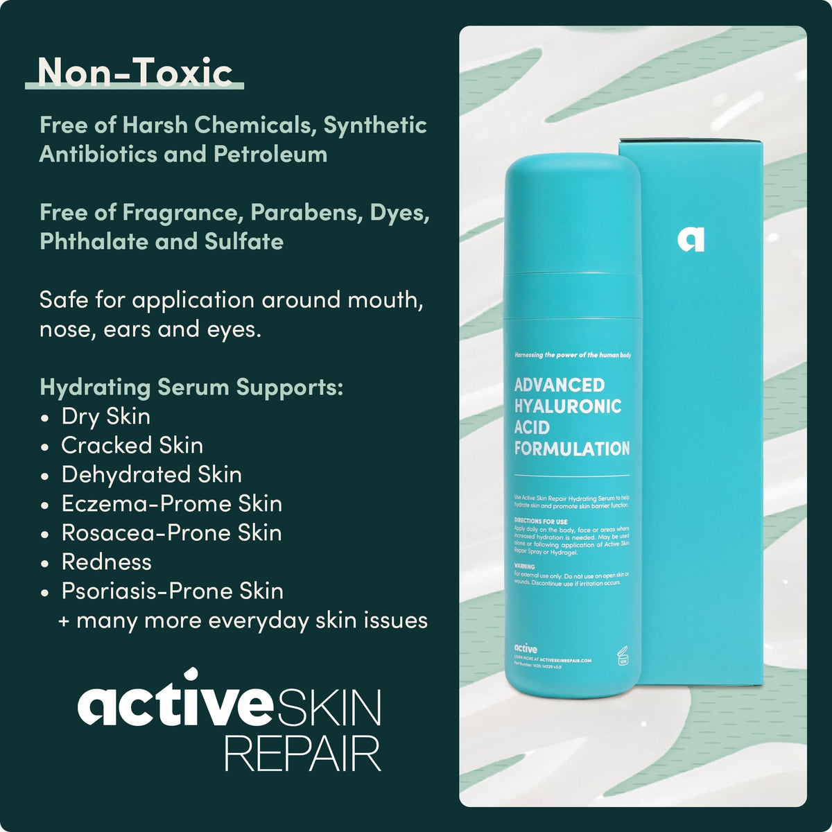Active Skin Repair Face and Body Hydrating Serum, EWG Verified, 5 fl oz