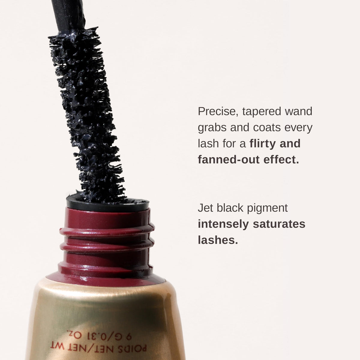 Wander Beauty Mile High Club Length + Define Black Mascara - Smudge-Proof, Lash Lengthening Mascara for a Full, Fanned Out Effect - Castor Oil + Peach Leaf Conditions & Strengthens - 0.31 fl oz
