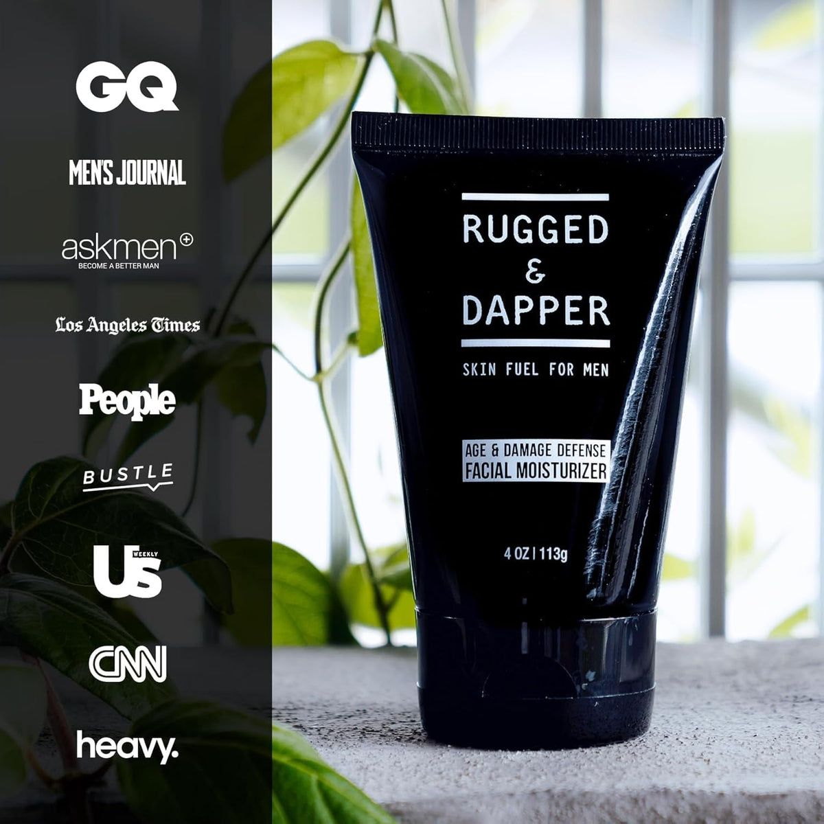 RUGGED & DAPPER - Age Defense Face Moisturizer for Men | 4oz | Hydrating Mens Face Lotion | Unscented Formula