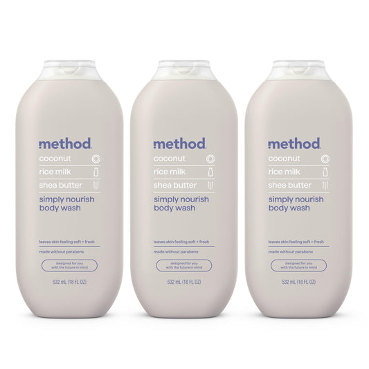 method Body Wash, Simply Nourish, 18 fl oz, 3 pack