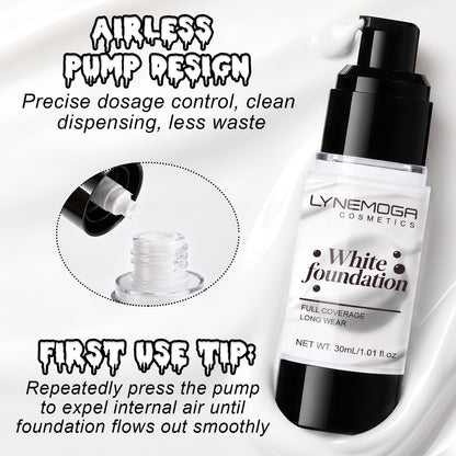 LYNEMOGA White Foundation, Liquid Foundation for Halloween Cosplay Makeup