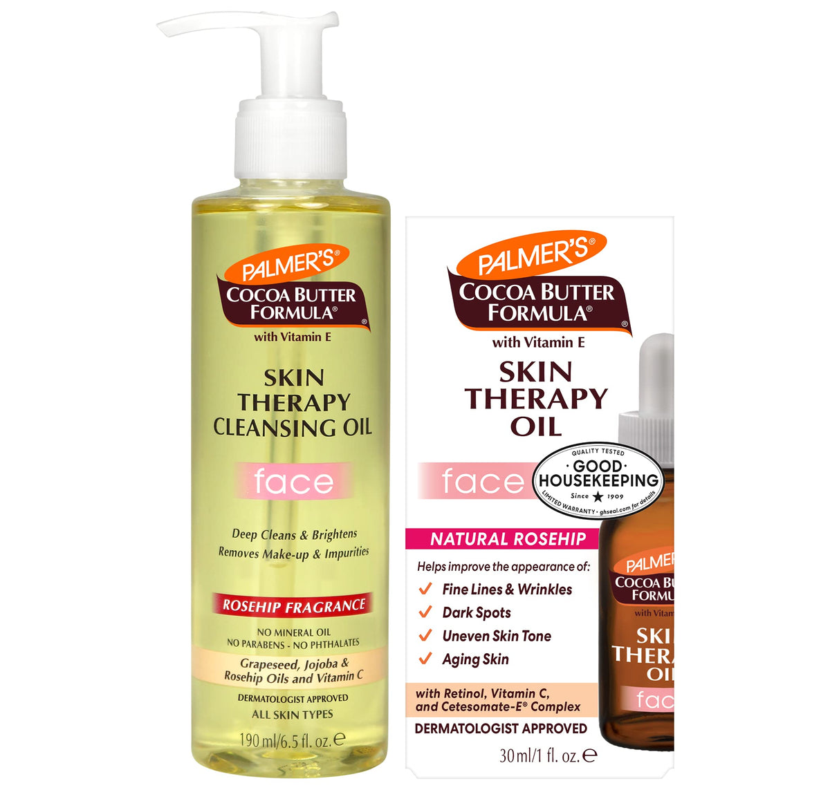 Palmer's Skin Therapy Face Oil + Facial Cleanser Oil, Skin Care Bundle