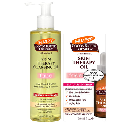 Palmer's Skin Therapy Face Oil + Facial Cleanser Oil, Skin Care Bundle