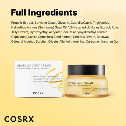 COSRX 64% Propolis Honey Lightweight Cream, Instant Golden Glow,2.19 fl.oz