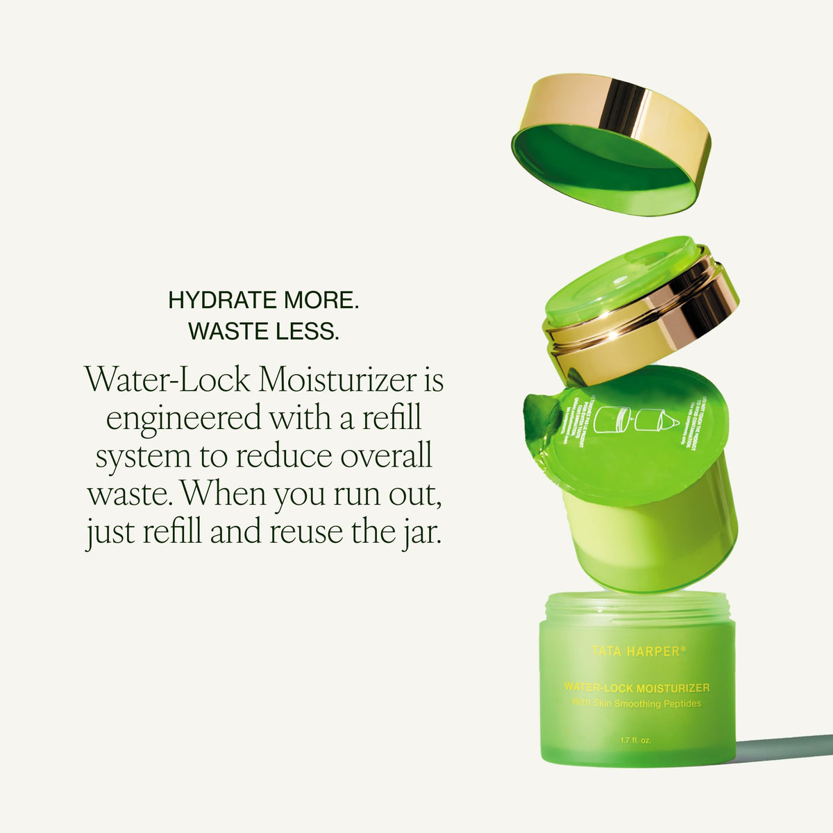 Tata Harper Water-Lock Moisturizer | Gel-Cream with Hyaluronic Acid | Hydrates, Plumps & Smooths | Clinically Proven Natural Skincare for Dryness, Uneven Texture, Lack of Radiance | For All Skin Types