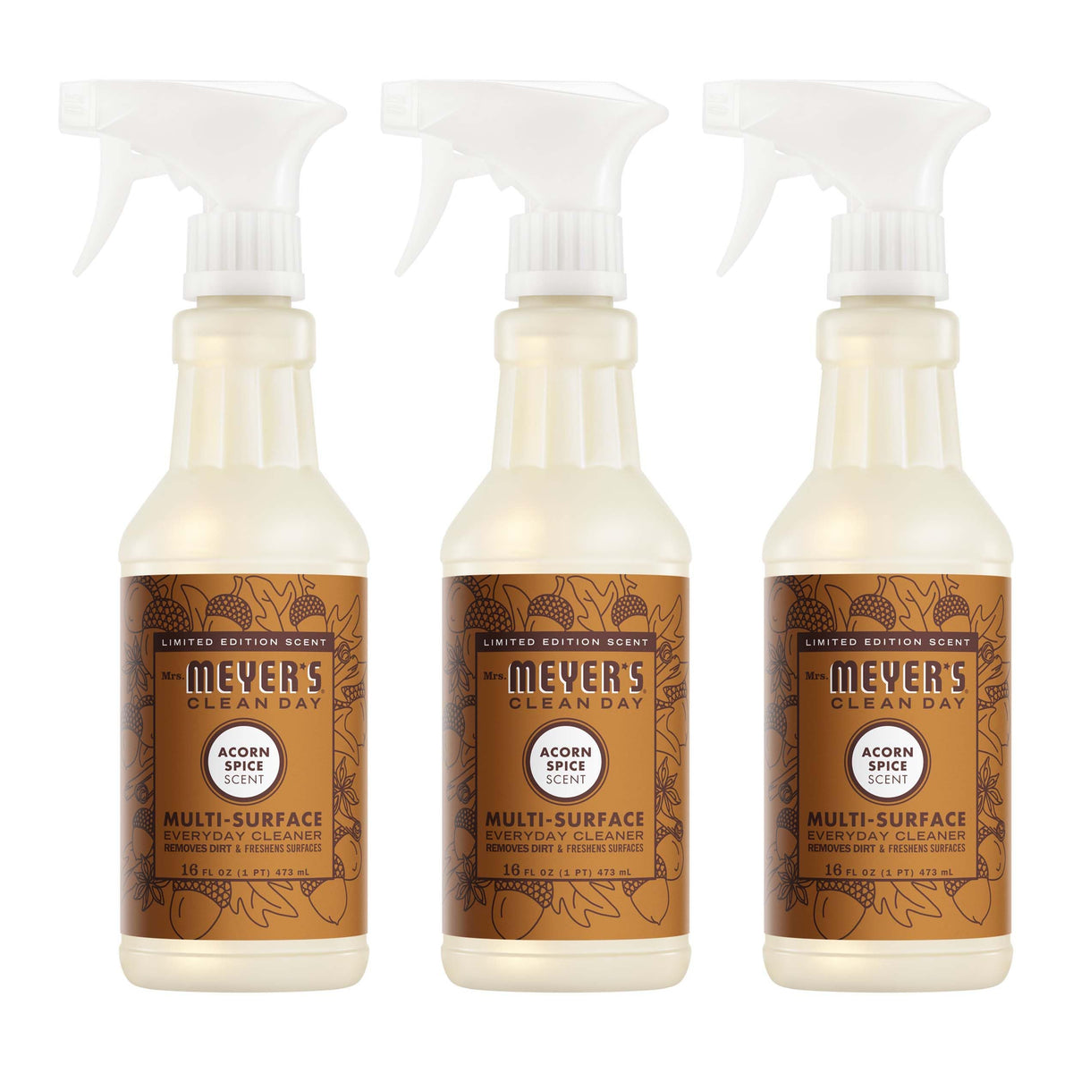 MRS. MEYER'S CLEAN DAY Multi-Surface Cleaner, Acorn Spice, 16 fl oz, 3 Pack